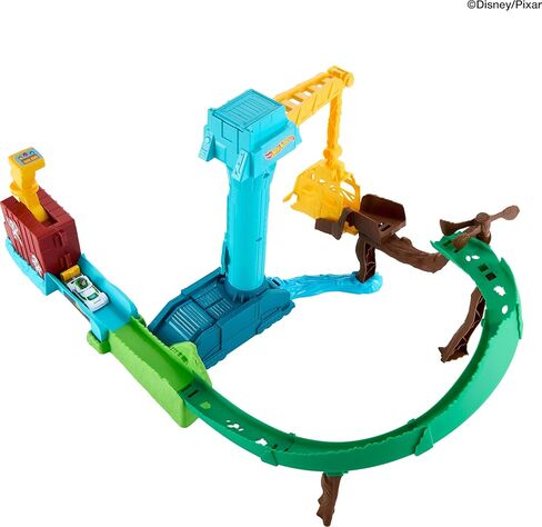 Hot Wheels Toy Car Track Set, Disney and Pixar Toy Story 5 Superstar Speeders Hi-Tech Buzz Lightyear’s Star Command Adventure Track Set in Kuwait