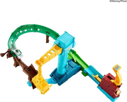 Hot Wheels Toy Car Track Set, Disney and Pixar Toy Story 5 Superstar Speeders Hi-Tech Buzz Lightyear’s Star Command Adventure Track Set in Kuwait