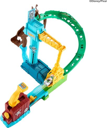 Hot Wheels Toy Car Track Set, Disney and Pixar Toy Story 5 Superstar Speeders Hi-Tech Buzz Lightyear’s Star Command Adventure Track Set in Kuwait