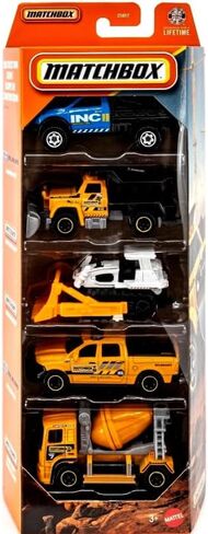 مجموعة مكونة من 5 قطع من طاقم بناء Matchbox [شاحنة عمل رام، Plough Master 6000، Ground Breaker، 2015 Ram 1500، Cement King] مركبات لعبة مصبوبة بمقياس 1:64 in Kuwait