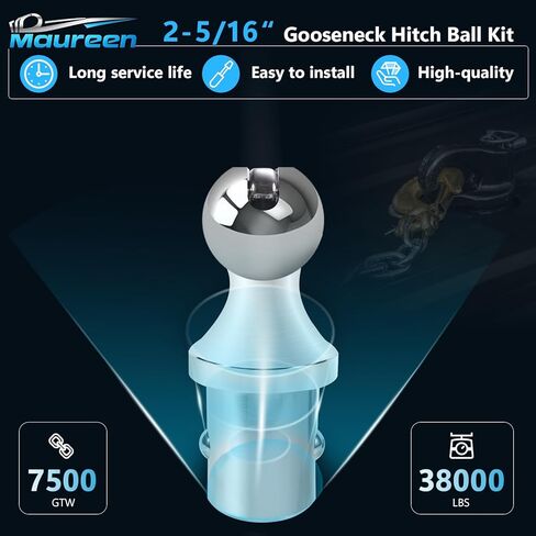 60618 38K Gooseneck Hitch Kit Puck System, 2-5/16 Gooseneck Ball Compatible with Dodge Ram 2013-2025 2500 3500, 2 Safety Chain Anchors & Storage Case in Kuwait
