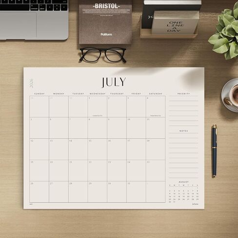 تقويم مكتب كبير Jotsome 2026-2027، تقويم لوحة المكتب من الآن إلى يونيو 2027 22x17 بوصة، تقويم مكتب نشاف للمنزل والمكتب، سهل التخطيط (بيج، 17 بوصة × 22 بوصة) in Kuwait