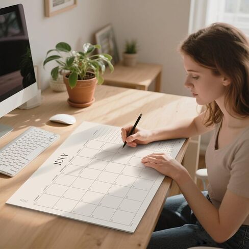 تقويم مكتب كبير Jotsome 2026-2027، تقويم لوحة المكتب من الآن إلى يونيو 2027 22x17 بوصة، تقويم مكتب نشاف للمنزل والمكتب، سهل التخطيط (بيج، 17 بوصة × 22 بوصة) in Kuwait