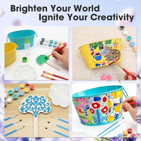 2 Set Paint & Plant Flower Gardening Kit for Kids, Fun Gardening Set Unique Birthday, Arts and Crafts Gifts for Girls Boys Adults in Kuwait