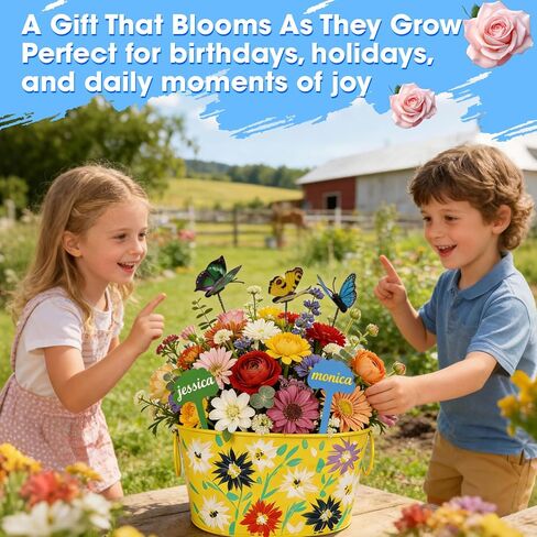 2 Set Paint & Plant Flower Gardening Kit for Kids, Fun Gardening Set Unique Birthday, Arts and Crafts Gifts for Girls Boys Adults in Kuwait