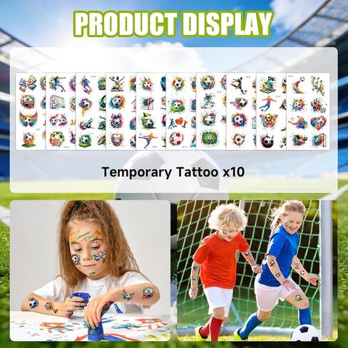 60PCS Soccer Party Favors, Soccer Goodie Bag Stuffers with 10 x 6.5 Inch Bags Keychain Medal Tattoo Sticker Slap Bracelets Whistles, for Kids Soccer Birthday Party Decorations Supplies Souvenirs in Kuwait