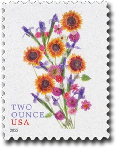 Sunflower Bouquet Stamp Sheet of 20 Two Ounce Rate Postage Stamps in Saudi Arabia