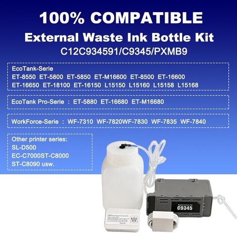 C9345 Ink Maintenance Box with External Bottle and chip Resetter for ET-8550 ET-16600 ET-5850 ET-5800 ET-16650 ET-8500 WF-7840 WF-7820 ET-5880 WF-7310 ST-C8000 ST-C8090 (PXMB9/C12C934591) in Kuwait