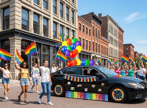 ديكورات قوس قزح برايد - لافتة الحب مع مغناطيس، مجموعة بالونات ملصقات، ديكور حفلات LGBT للسيارة، المكتب، الطفو، النافذة، لوحة الإعلانات in Kuwait