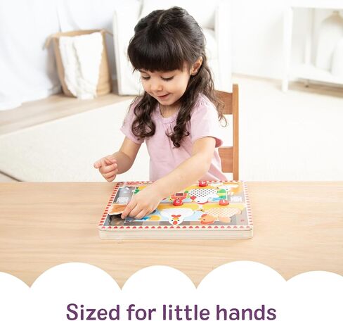 Melissa & Doug Happy Hens Push to Pop Wooden Puzzle, Montessori-Inspired Toddler Puzzles with Magnetic Pieces and Colorful Puzzle Board, Preschool Toys for Girls & Boys Ages 18 months+ - FSC Certified in Kuwait