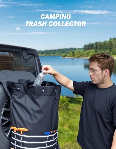 JOYTUTUS Spare Tire Trash Bag, Fits 40" Tire 31 Gallons Overland Series Larger Capacity Cargo Spare Tire Storage Bag, Off-Road Camping Recovery Gear Firewood for Wrangler Truck SUV in Kuwait