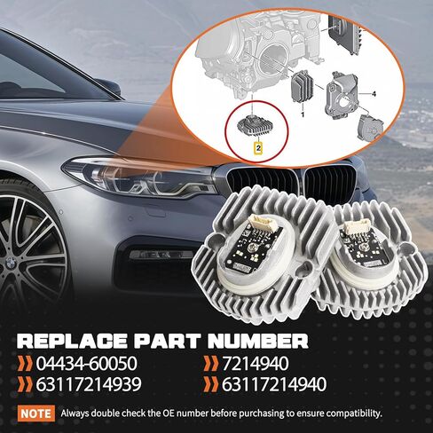 وحدة LED DRL ضوء النهار الجري مناسب لسيارات BMW 5 Series 6 Series GT 2017-2020 وحدة تحكم مصدر ضوء عين الملاك تحل محل 63117214939 63117214940 in Kuwait