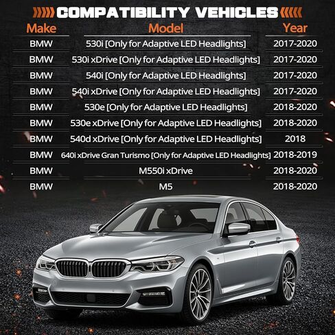 وحدة LED DRL ضوء النهار الجري مناسب لسيارات BMW 5 Series 6 Series GT 2017-2020 وحدة تحكم مصدر ضوء عين الملاك تحل محل 63117214939 63117214940 in Kuwait