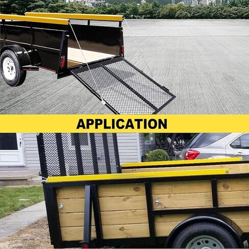 Sidasu Yellow Tailgate Assist Lift Assist System Fit, 2 Side Trailer Gate Lift Assist Kit for Utility Trailers with 12 "to 24" Side Rails and 4 "to 6" Height Tailgate or Ramp,Max 180lbs Load Capacity in Kuwait