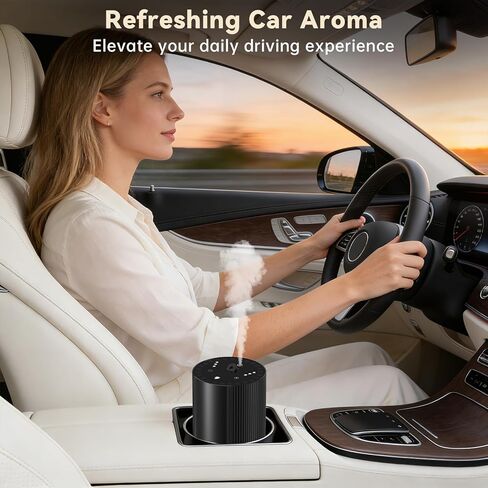 Car Diffuser, Waterless Essential Oil Diffuser, Rechargeable for Home Office, 30-50hrs Long Lasting ﻿ in Kuwait