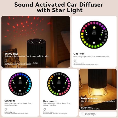 Car Diffuser, Waterless Essential Oil Diffuser, Rechargeable for Home Office, 30-50hrs Long Lasting ﻿ in Kuwait
