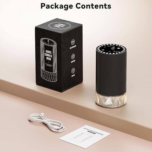 Car Diffuser, Waterless Essential Oil Diffuser, Rechargeable for Home Office, 30-50hrs Long Lasting ﻿ in Kuwait