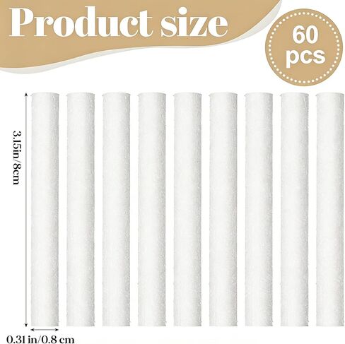 60 Pcs Car Diffuser Sponges Refill Sticks Mini Air Diffuser Pure Humidifier Filter Replacement Wick Absorbent Sponge Sticks for Car Office Bedroom Humidifier Ultrasonic Aroma 3.15×0.31 Inches in Kuwait