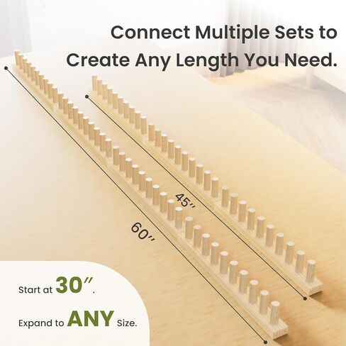 GIFMFTHK Chunky Knitting Loom Kit -30 Inches Adjustable Solid Wood Loom for Blankets, Expandable to 60/90/120 Inches for Oversized Throws, Hand Knitting Board for Chunky Yarn, Beginner DIY Craft Kit in Kuwait