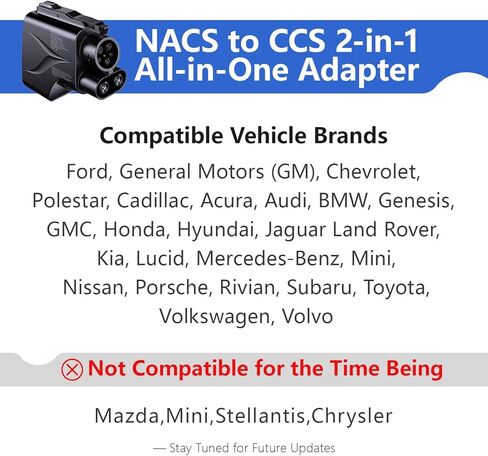 محول NACS 2 في 1 الجديد إلى CCS1/J1772 لعام 2026: شحن 500A1000VDC و80A250VAC للمركبات الكهربائية غير Tesla، متوافق مع شاحن Tesla Supercharger V3/V4، الوجهة وشواحن الهاتف المحمول، IP65، التوصيل والتشغيل. in Kuwait