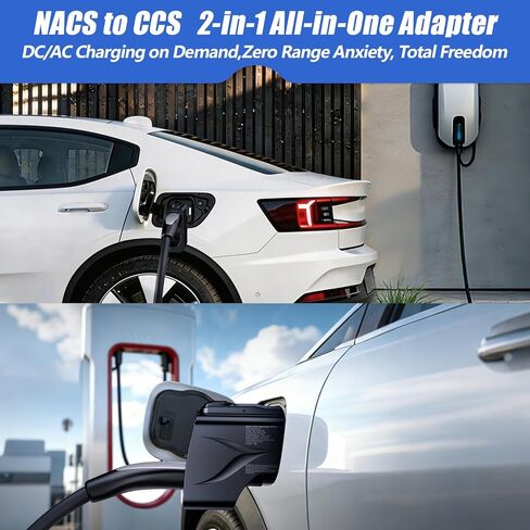 محول NACS 2 في 1 الجديد إلى CCS1/J1772 لعام 2026: شحن 500A1000VDC و80A250VAC للمركبات الكهربائية غير Tesla، متوافق مع شاحن Tesla Supercharger V3/V4، الوجهة وشواحن الهاتف المحمول، IP65، التوصيل والتشغيل. in Kuwait