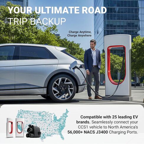 محول Amphenol NACS إلى CCS1 - معتمد من UL 2252 - شحن سريع يصل إلى 600 أمبير في شاحن Tesla الفائق - متوافق مع Ford وRivian وGM وVolvo وPolestar EVs - قفل أمان Interlock - SAE J3400-1- in Kuwait