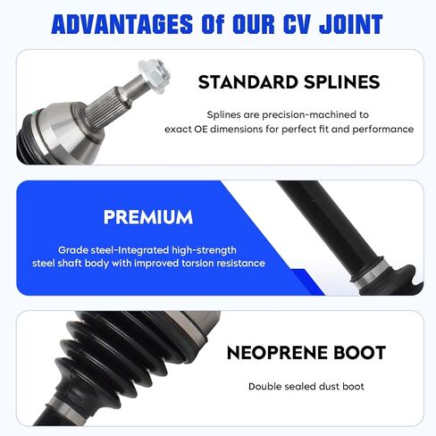 2 pcs Front Left&Right CV Axle Shaft Set for 3.6L 4L for Dodge Grand Caravan 08-20, for Chrysler Town & Country 08-16, for Volkswagen Routan 09-10, for Ram C/V 3.6L (Only for Automatic) in Kuwait