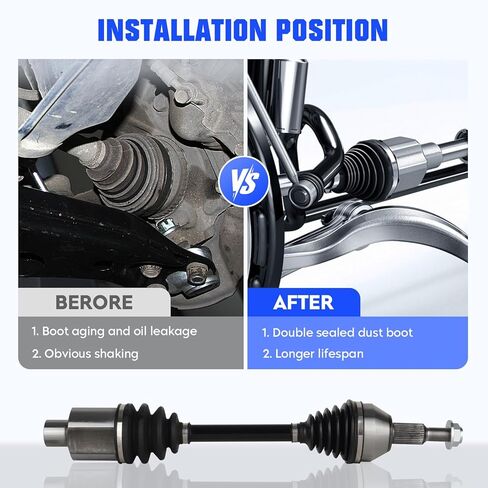 2 pcs Front Left&Right CV Axle Shaft Set for 3.6L 4L for Dodge Grand Caravan 08-20, for Chrysler Town & Country 08-16, for Volkswagen Routan 09-10, for Ram C/V 3.6L (Only for Automatic) in Kuwait