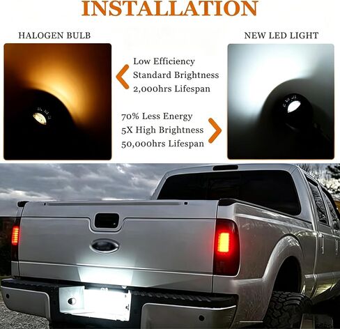 LED License Plate Light Rear Tag Lamp Assembly For Ford F150 F250 F350 F450 F550 Super Duty Ranger Bronco Excursion Expedition, Complete Replacement Kit with Socket Harness & Tape in Kuwait