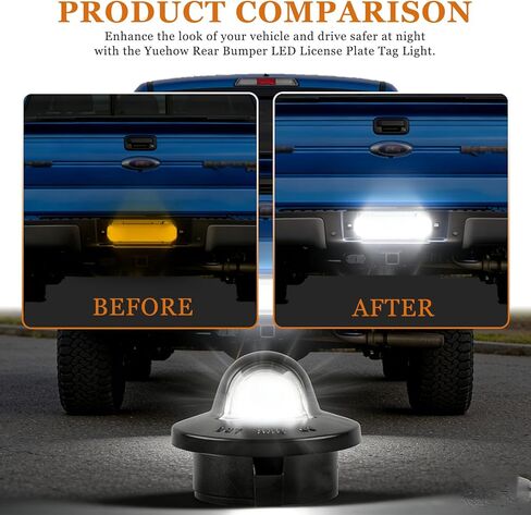 LED License Plate Light Rear Tag Lamp Assembly For Ford F150 F250 F350 F450 F550 Super Duty Ranger Bronco Excursion Expedition, Complete Replacement Kit with Socket Harness & Tape in Kuwait
