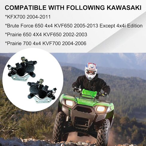 مجموعة فرجار الفرامل الأمامية اليسرى اليمنى مع وسادات متوافقة مع Kawasaki KFX700 Brute Force 650 Prairie 650/700 KVF650/KVF700 OE # 43080-5082-DJ 43080-5081-DJ in Kuwait