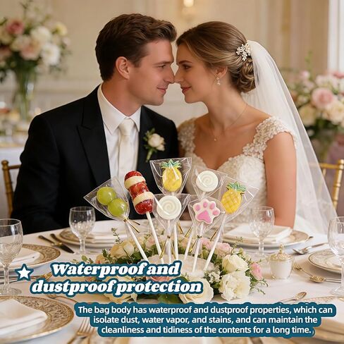 RyanDesign Clear Cellophane Treat Bags with Twist Ties, 3x4 Inches, Food Grade OPP Plastic Bags for Candy, Cake Pops, Cookies, Party Favors, 400 Pack in Kuwait