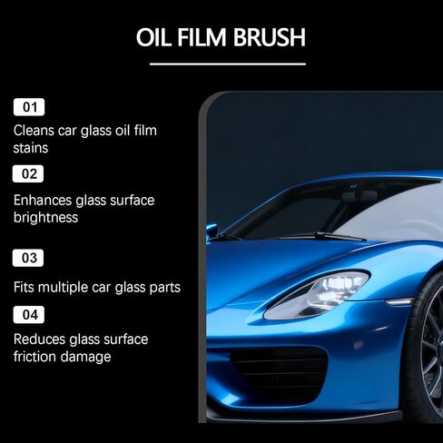 Windshield Cleaner – 2-Pack Car Glass Oil Film Cleaning Kit with Scrubber Pads, Microfiber Towels & Cleaning Liquid for Clear, Streak-Free Driving in Kuwait