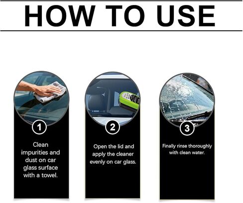 Windshield Cleaner – 2-Pack Car Glass Oil Film Cleaning Kit with Scrubber Pads, Microfiber Towels & Cleaning Liquid for Clear, Streak-Free Driving in Kuwait