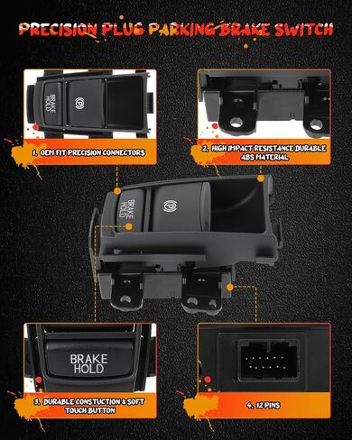 CCIYU Parking Brake Switch Fit 2016-2022 for Honda HR-V Hand Brake Button Parking Switch Replaces 35355-T7A-J01 35355-T7A-J02 in Kuwait