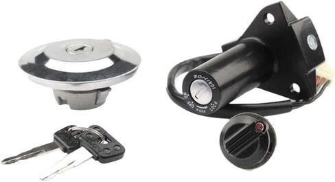 Ignition Switch Lock Door Set Door Lock Set Lock Fuel Tank Cover Compatible with YBR125 2005 2009 in Kuwait