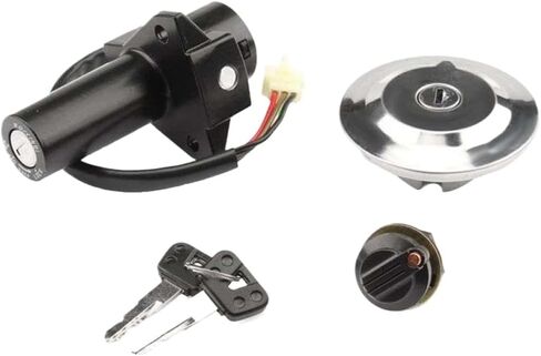 Ignition Switch Lock Door Set Door Lock Set Lock Fuel Tank Cover Compatible with YBR125 2005 2009 in Kuwait