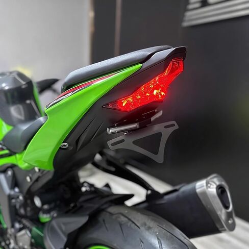 للنينجا ZX-6R النينجا zx6r zx636 2024 2025 2026 ملحقات جديدة حامل لوحة الترخيص للدراجة النارية طقم إزالة الحاجز الخلفي Flygate مع أضواء LED مزيل Flygate in Kuwait