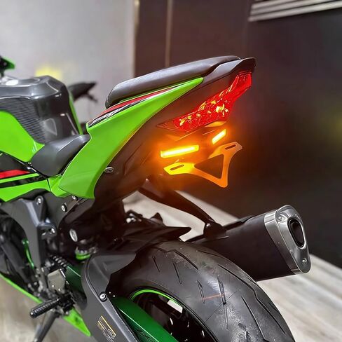 للنينجا ZX-6R النينجا zx6r zx636 2024 2025 2026 ملحقات جديدة حامل لوحة الترخيص للدراجة النارية طقم إزالة الحاجز الخلفي Flygate مع أضواء LED مزيل Flygate in Kuwait