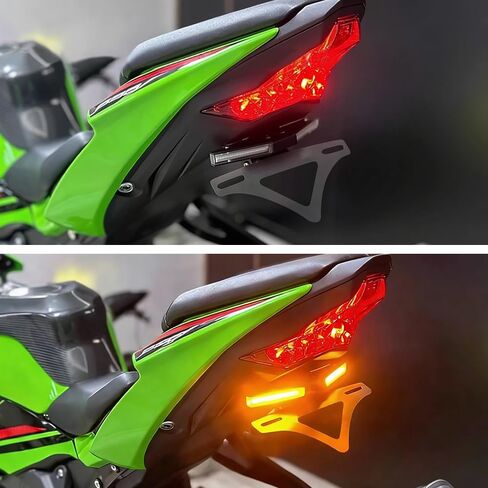 للنينجا ZX-6R النينجا zx6r zx636 2024 2025 2026 ملحقات جديدة حامل لوحة الترخيص للدراجة النارية طقم إزالة الحاجز الخلفي Flygate مع أضواء LED مزيل Flygate in Kuwait