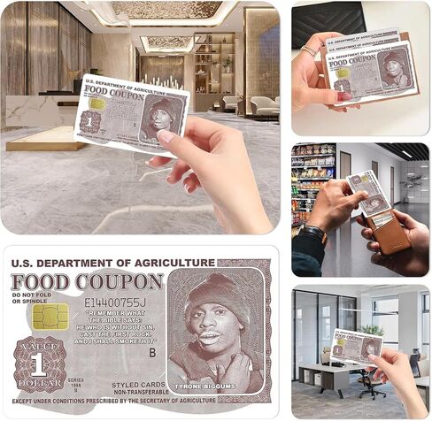 4Pcs Tyrone Biggums Food Coupon Credit Card Sticker, Debit Card Skin Cover, Personalized Food Coupon Debit Card Skin Cover in Kuwait