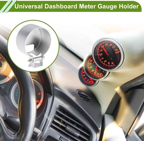 Silver Tone Universal Dash Meter Gauge Mount 85 mm ID Dashboard Gauge Holder Single Hole Dashboard Mount 1 Hole Racing Sport Meter Gauge Bracket 1 Pcs in Kuwait