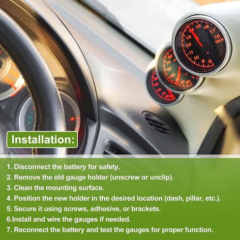 Silver Tone Universal Dash Meter Gauge Mount 85 mm ID Dashboard Gauge Holder Single Hole Dashboard Mount 1 Hole Racing Sport Meter Gauge Bracket 1 Pcs in Kuwait