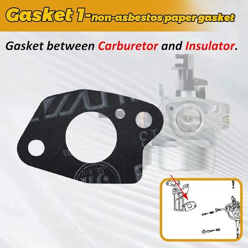 مجموعة حشية المكربن ​​WOTIAN 212cc GX160 متوافقة مع Honda GX120 GX160 GX200 Predator Coleman 212cc Champion Generac Duromax Firman 196cc 208cc 224cc مولد المحرك 48 قطعة جوانات in Kuwait