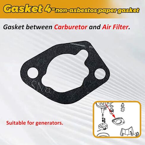 مجموعة حشية المكربن ​​WOTIAN 212cc GX160 متوافقة مع Honda GX120 GX160 GX200 Predator Coleman 212cc Champion Generac Duromax Firman 196cc 208cc 224cc مولد المحرك 48 قطعة جوانات in Kuwait