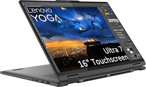 Lenovo Yoga 7i 16" FHD+ 2-in-1 Touchscreen Laptop ( Intel Ultra 7 155U (> i7-1355U), 16GB DDR5, 1TB SSD, Pen) For Business, Creator, Designer, Backlit, FP, IR Webcam, Thunderbolt 4, Win 11 Pro, AI PC in Saudi Arabia