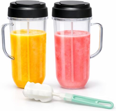 Blender Replacement Parts Compatible with Magic Bullet, Tall 22oz Cup with Flip-Top To-Go Lid, Cross Blade, Bullet Blender Cups Mug with Handle Compatible with Magic Bullet 250w MB1001 in Saudi Arabia