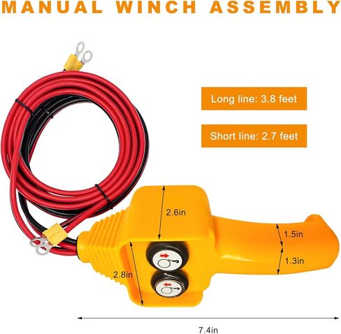 Winch Hand Control Assembly, 12V Electric Winch Controller Push Button Handheld Remote, Wired Hand Control Remote Replacement for Pulling 1500lbs to 5000lbs Winches in Kuwait