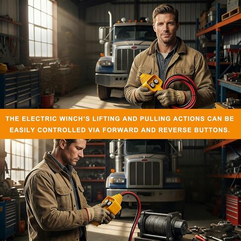 Winch Hand Control Assembly, 12V Electric Winch Controller Push Button Handheld Remote, Wired Hand Control Remote Replacement for Pulling 1500lbs to 5000lbs Winches in Kuwait