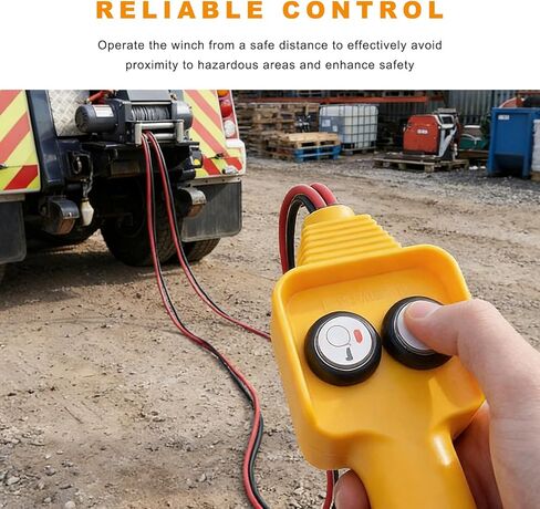 Winch Hand Control Assembly, 12V Electric Winch Controller Push Button Handheld Remote, Wired Hand Control Remote Replacement for Pulling 1500lbs to 5000lbs Winches in Kuwait
